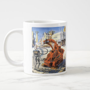 Vintage Science Fiction Futuristische Stadt Alien Jumbo-Tasse