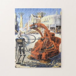 Vintage Science Fiction Futuristische Stadt Alien  Puzzle