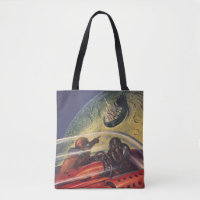 Vintage Science Fiction, futuristische Stadt auf d