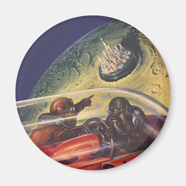 Vintage Science Fiction, futuristische Stadt auf d Magnet (Vorne)