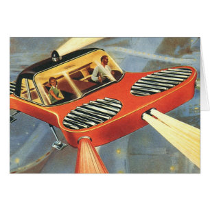 Vintage Science-Fiction futuristisches Flugauto