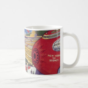 Vintage Science-Fiction, futuristisches New York C Kaffeetasse