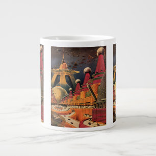 Vintage Science-Fiction-Futurocity-Flugauto Jumbo-Tasse