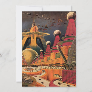 Vintage-Science-Fiction-Hausparty Einladung
