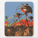 Vintage Science Fiction HG Wells Krieg der Welten Mousepad<br><div class="desc">Vintage Illustration Science Fiction mit einer Schlachtszene aus dem Krieg der Welten. Der Krieg der Welten ist ein Science Fiction-Roman von H. G. Wells,  der 1898 als Zeitschriftenreihe und dann als Buch veröffentlicht wurde.</div>