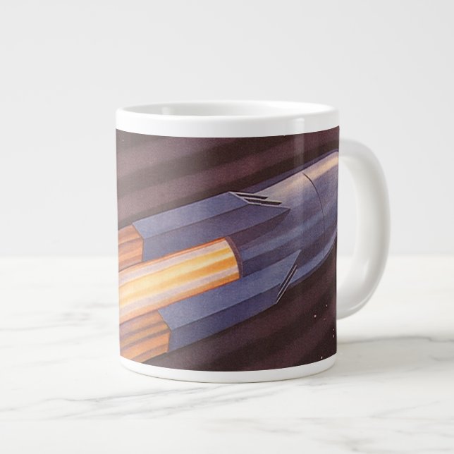 Vintage Science Fiction Jumbo-Tasse (Vorderseite Rechts)