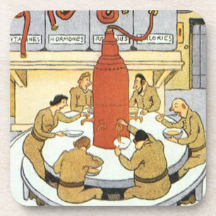 Vintage Science-Fiction, Labortechniker essen Getränkeuntersetzer