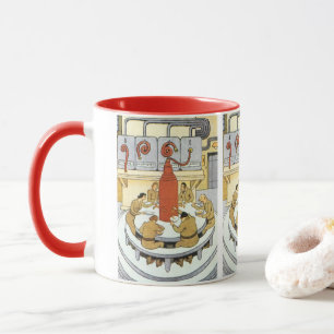 Vintage Science-Fiction, Labortechniker essen Tasse