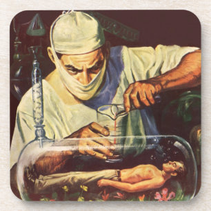 Vintage Science-Fiction, Laborwahnsinniger Wissens Getränkeuntersetzer