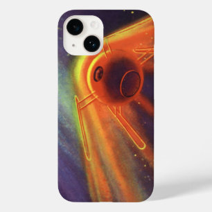 Vintage Science-Fiction, leuchtende Rakete im Welt Case-Mate iPhone 14 Hülle