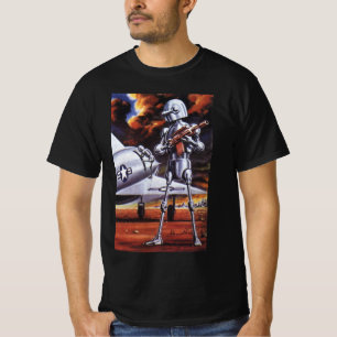 Vintage Science-Fiction Militärroboter Soldaten T-Shirt