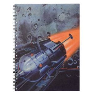 Vintage Science-Fiction, Mondrakete startet Notizblock