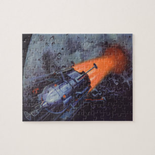 Vintage Science-Fiction, Mondrakete startet Puzzle
