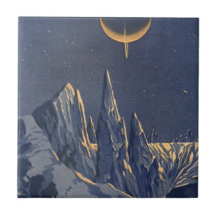 Vintage Science Fiction, Mondschneeplanet Fliese