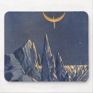 Vintage Science Fiction, Mondschneeplanet Mousepad