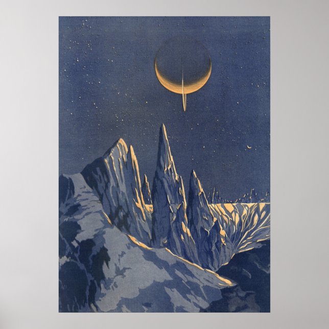Vintage Science Fiction, Mondschneeplanet Poster (Vorne)