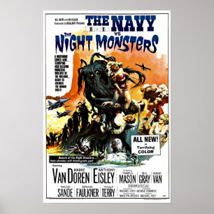 Vintage Science Fiction Navy vs. The Night Monster Poster