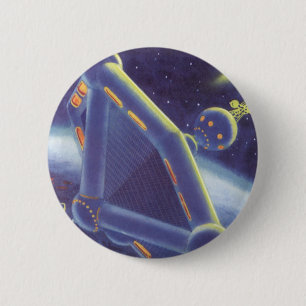 Vintage Science Fiction Orbit-Raumstation Button