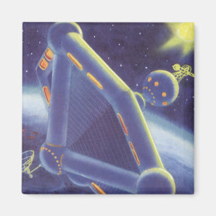 Vintage Science Fiction Orbit-Raumstation Magnet
