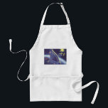 Vintage Science Fiction Orbit-Raumstation Schürze<br><div class="desc">Vintage Illustration futuristischen Weltraum und Planeten Science Fiction Bild. Eine Raumstation,  die sich um einen Planeten oder Mond umkreist und in Zukunft eine helle Sonne am Himmel strahlt. Ein klassischer 50er Retro-Sci-Fi-Comic Buch Design.</div>