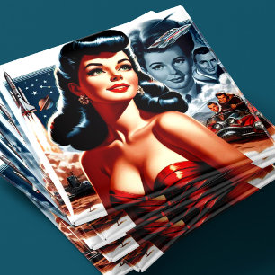 Vintage Science-Fiction-Pin-up Magnet