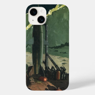 Vintage-Science-Fiction, Rakete auf einem fremden  Case-Mate iPhone 14 Hülle