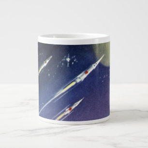 Vintage Science-Fiction-Raketen im Weltraum von Pl Jumbo-Tasse