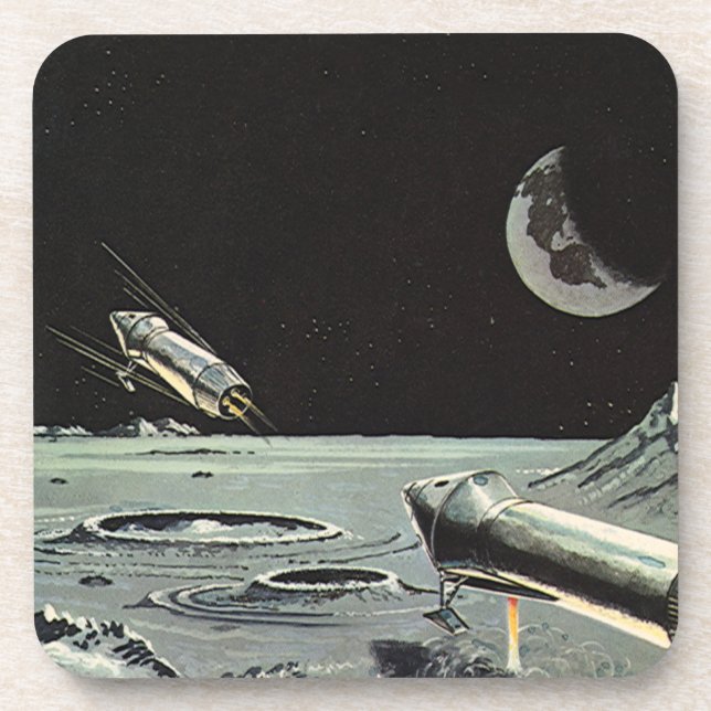 Vintage Science Fiction, Raketenschiff Getränkeuntersetzer (Vorderseite)