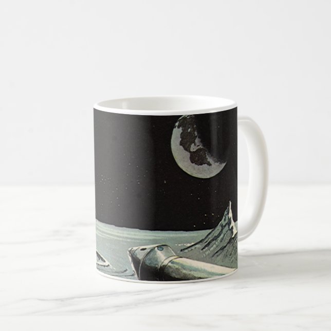 Vintage Science Fiction, Raketenschiff Kaffeetasse (VorderseiteRechts)