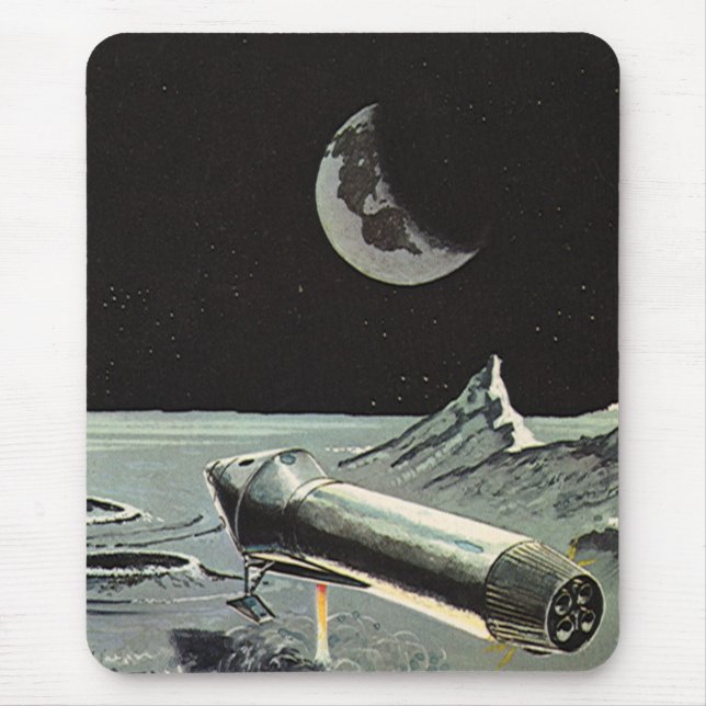 Vintage Science Fiction, Raketenschiff Mousepad (Vorne)