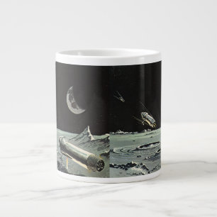 Vintage Science-Fiction, Raketenschiffe Mond Plane Jumbo-Tasse