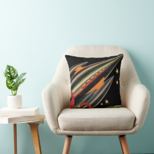 Vintage Science-Fiction-Raumschiff von Space Stars Kissen