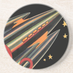 Vintage Science-Fiction-Raumschiff von Space Stars Sandstein Untersetzer