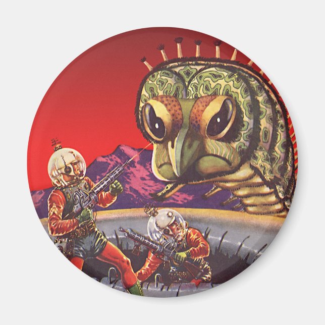 Vintage Science Fiction Rieseninsektenkrieg Magnet (Vorne)