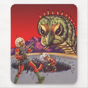 Vintage Science Fiction Rieseninsektenkrieg Mousepad