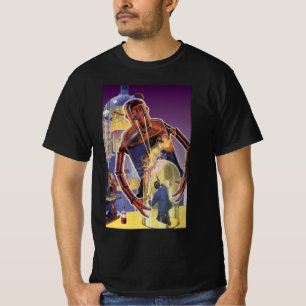 Vintage Science-Fiction-Roboter mit Laserstrahl-Au T-Shirt