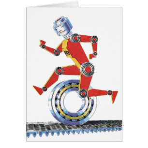 Vintage Science Fiction Roboter mit Rad