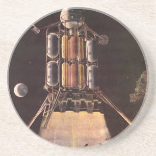 Vintage Science Fiction Rocket Blade Off Planet Getränkeuntersetzer