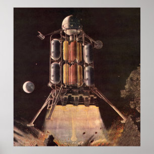 Vintage Science Fiction Rocket Blade Off Planet Poster