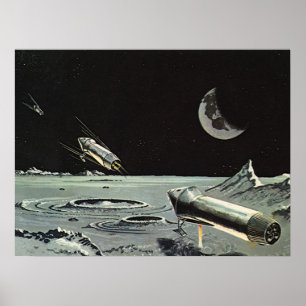 Vintage Science Fiction, Rocket versendet Poster