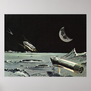 Vintage Science Fiction, Rocket versendet Poster