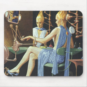 Vintage-Science-Fiction-Schönheitssalon Spa Manikü Mousepad