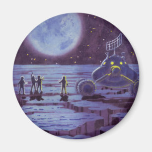 Vintage Science Fiction, Sci Fi Alien Moon Landing Magnet