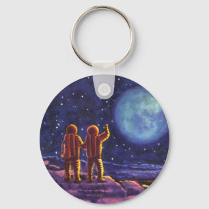 Vintage Science Fiction, Sci Fi Astronauten auf de Schlüsselanhänger