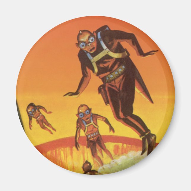 Vintage Science Fiction, Sci Fi Außerirdischen im  Magnet (Vorne)