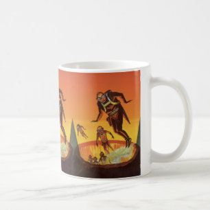 Vintage Science Fiction, Sci Fi-Außerirdischen in  Kaffeetasse