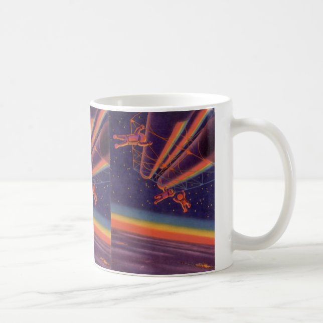Vintage Science Fiction, Sci Fi Rainbow Astronaute Tasse (Rechts)