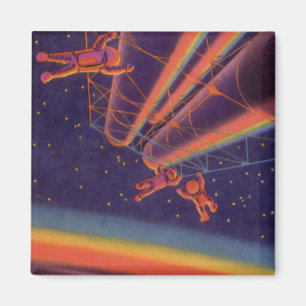 Vintage Science-Fiction, Sci-Fi-Regenbogenastronau Magnet
