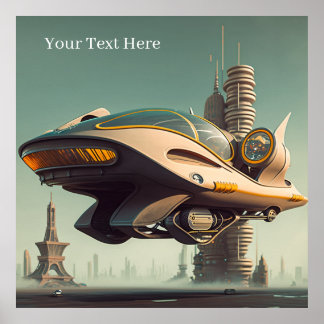 Vintage Science Fiction Spektakuläre Flugautos Poster