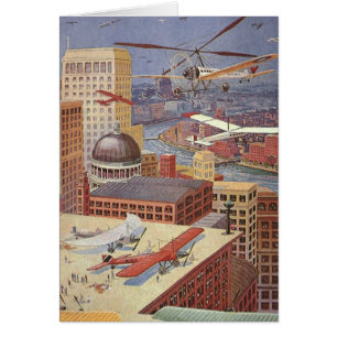 Vintage Science Fiction Stadt, Viktorianischer Ste